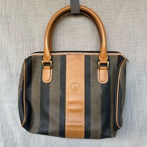 Fendi Black and Tan Leather Bag